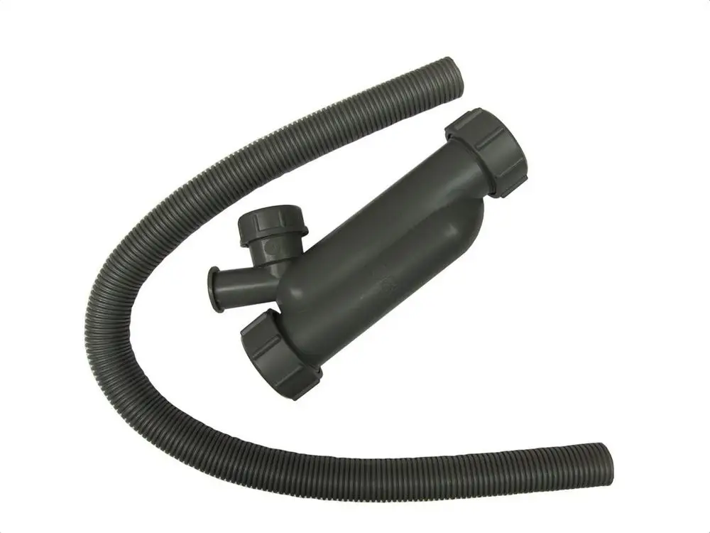 Siphon von Bosch mit zwei Anschlüssen und flexiblem Schlauch, geeignet für Systeme zur Wasserableitung.